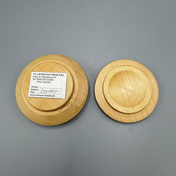 Vtg Romanian Rd Wood Trinket Box Young Girl Folk Art Handpainted Travel Souvenir - Picture 3 of 8